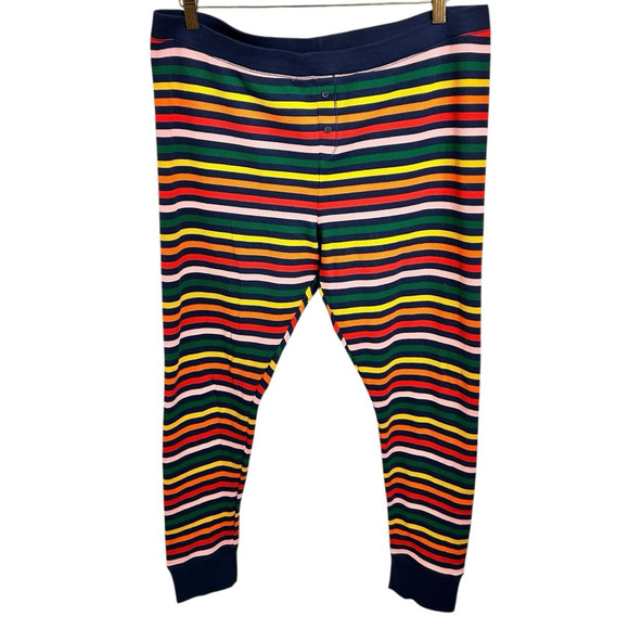 Old Navy Colorful Rainbow Thermal Pajama Pants Sz XL Warm Fitted Pant Pj's Comfy - Picture 3 of 7